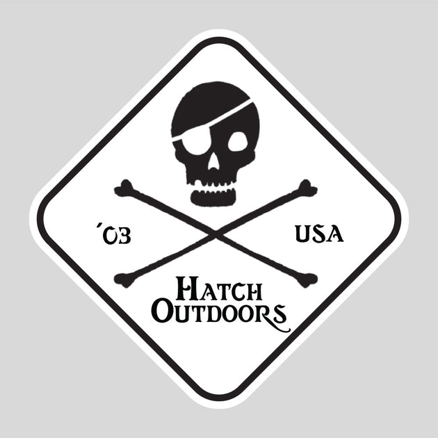 Hatch Outdoors | Jolly Roger Sticker, Black & White – Hatch