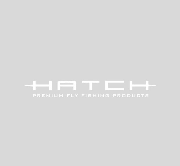 <img src="HatchBoatSticker12_White.jpg" alt="white 12 inch sticker reading Hatch Premium Fly Fishing Products on a grey background">
