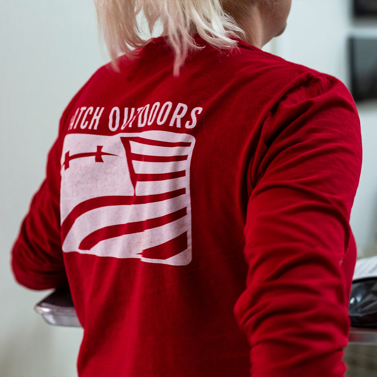The Independent Tee, Long-sleeve, Hot Rod Red