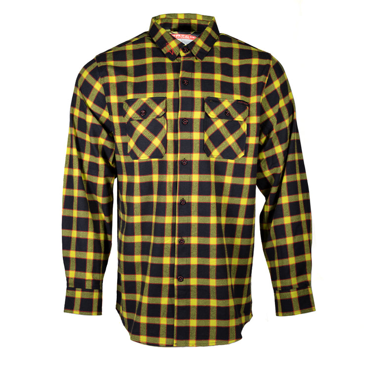 yellow flannel shirt